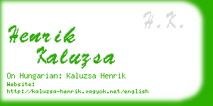 henrik kaluzsa business card